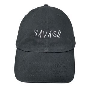 Savage Slideback Hat Black One Size Adjustable Embroidered 6 Panel